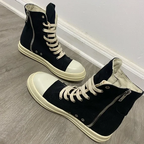 【ほぼ新品・踵減りゼロ】Rick Owens DRKSHDW Ramones Zebra Ramones in Black/Milk – SVRN